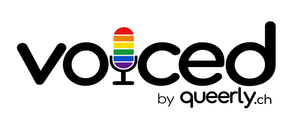 Voiced by Queerly podcast logo